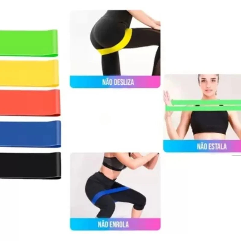 kit de faixas elásticas, faixas elásticas multifuncionais, faixas de resistência para Crossfit, treino com faixas elásticas, faixas para treinamento funcional, faixas elásticas para Pilates, faixas elásticas para reabilitação, kit de faixas elásticas para exercícios