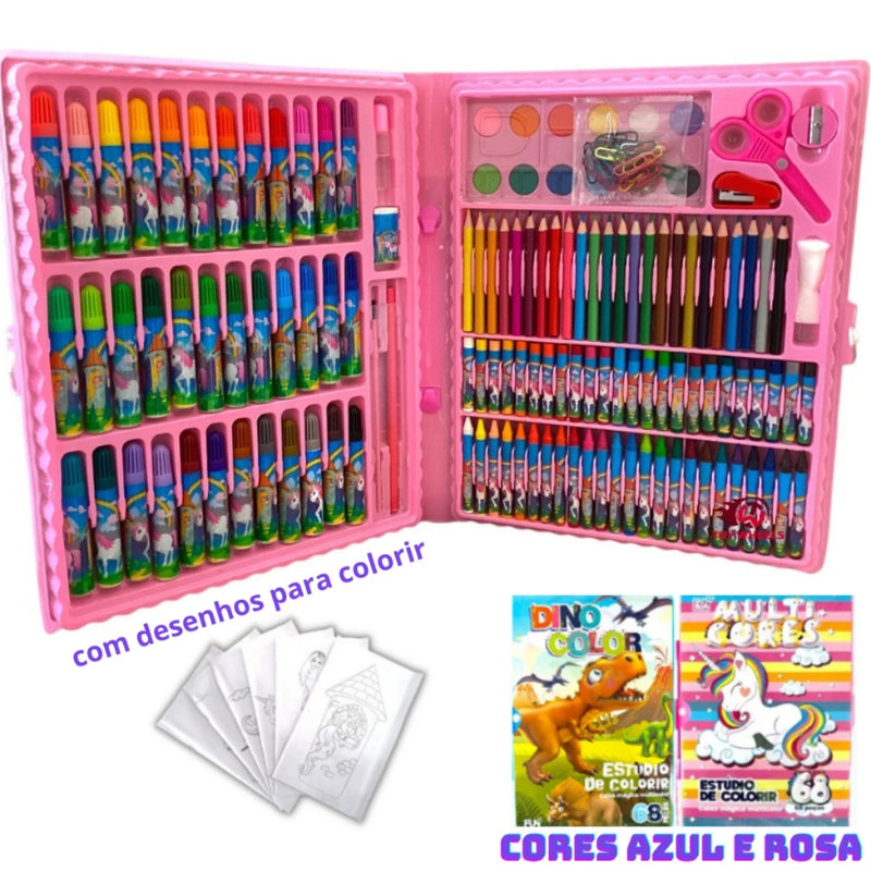 estojo de pintura infantil, kit de pintura para crianças, materiais de arte para crianças, presente educativo para crianças, desenvolvimento artístico infantil, criatividade para crianças, atividades de arte, materiais de pintura seguros, habilidades motoras finas, educação infantil






